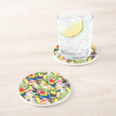 Wortelen en palmbladeren zandsteen onderzetter (Zijkant)