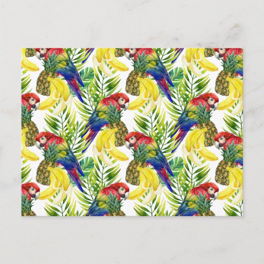 Wortelen en tropische vruchten briefkaart (Voorkant)