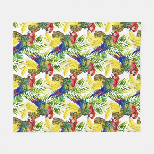 Wortelen en tropische vruchten fleece deken (Voorkant (Horizontaal))