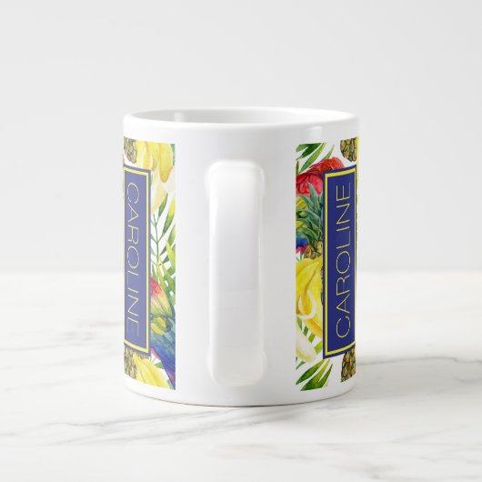 Wortelen en tropische vruchten | Jouw namen toevoe Grote Koffiekop (Achterkant)