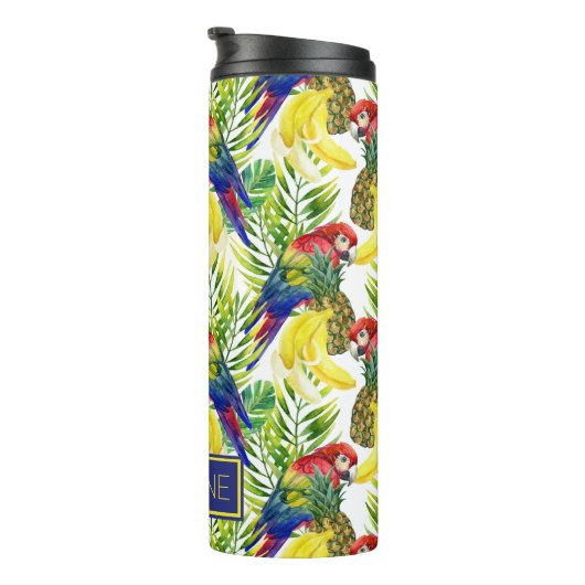 Wortelen en tropische vruchten | Jouw namen toevoe Thermosbeker (Geroteerd rechts)