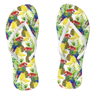 Wortelen en tropische vruchten teenslippers