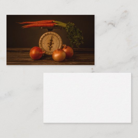 Wortelen en Uien Stilleven Visitekaartje (Voorkant / Achterkant)