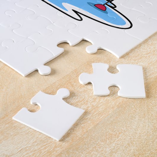 Wortelen in Boat Vissen met Geviste staaf Legpuzzel (Zijkant)