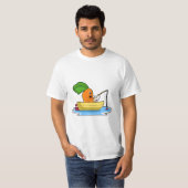 Wortelen in Boat Vissen met Geviste staaf T-shirt (Voorkant volledig)