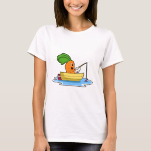 Wortelen in Boat Vissen met Geviste staaf T-shirt