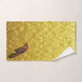 Wortelen in gele rode, groene goudfolie bad handdoek (Handdoek)