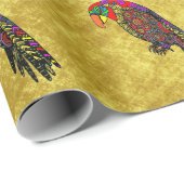 Wortelen in gele rode, groene goudfolie cadeaupapier (Rol Hoek)