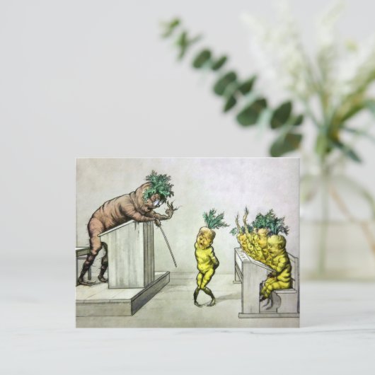  wortelen in het Briefkaart van de school (Staand voorkant)