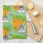 Wortelen Konijn Keuken Handdoek (Quarter Fold)