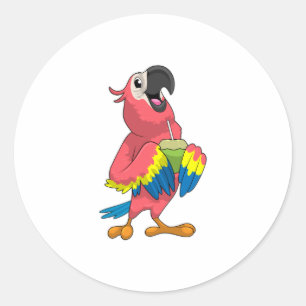 Wortelen met Drink stro Ronde Sticker