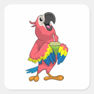 Wortelen met Drink stro Vierkante Sticker