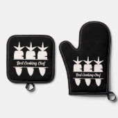 Wortelen Monogram Ovenwant & Pannenlap Set (Voorkant)