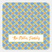 Wortelen NAAM Paaslente Zomertuin Schattige Vierkante Sticker (Voorkant)