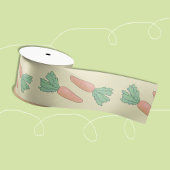 Wortelen Patroon Geel Lente Ribbon Satijnen Lint