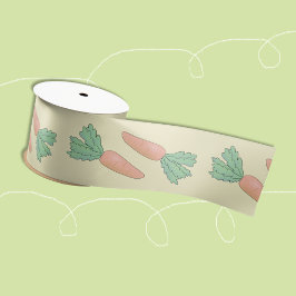 Wortelen Patroon Geel Lente Ribbon Satijnen Lint