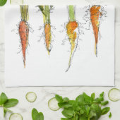 Wortelen Plantaardige Tuin Illustratie Keuken Kuns Theedoek (Gevouwen)