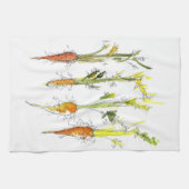 Wortelen Plantaardige Tuin Illustratie Keuken Kuns Theedoek (Horizontaal)