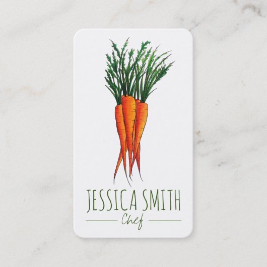 wortelen uit de keukentuin van de vegetarische kui visitekaartje (Voorkant)