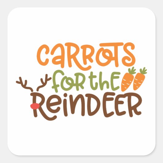 Wortelen voor het rendier Kerst sticker - Schattig (Voorkant)