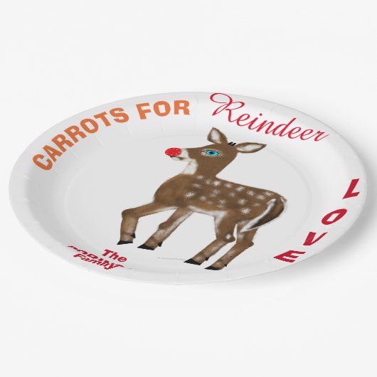 Wortelen voor rendieren familienaam papieren bordje (Gekanteld)