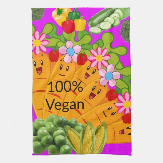 wortelerwten 100% Vegan Kitchen Hand Towel Theedoek (Verticaal)
