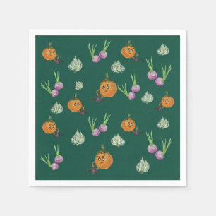 wortelgewassen, schattige groenten servet