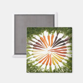 wortelgroenten kleurige regenboogpatronen magneet (Voorkant / Achterkant)