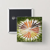 wortelgroenten kleurige regenboogpatronen vierkante button 5,1 cm (Voorkant /achterkant)