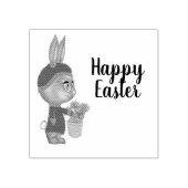 Wortelliefhebber Bunny Easter Custom Happy Easter Rubberstempel (Afrduk)