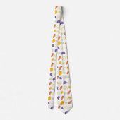 Wortelpatroon aubergines en citroenen stropdas (Achterkant)