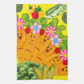 wortelperen Floral Kitchen Hand Towel Theedoek (Verticaal)