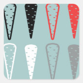 Wortelpictogrammen Oranje Zwart Wit Vierkant Stick Vierkante Sticker (Voorkant)