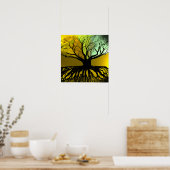 Wortels Blauw en Groen Poster (Keuken)