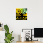 Wortels Blauw en Groen Poster (Thuiskantoor)