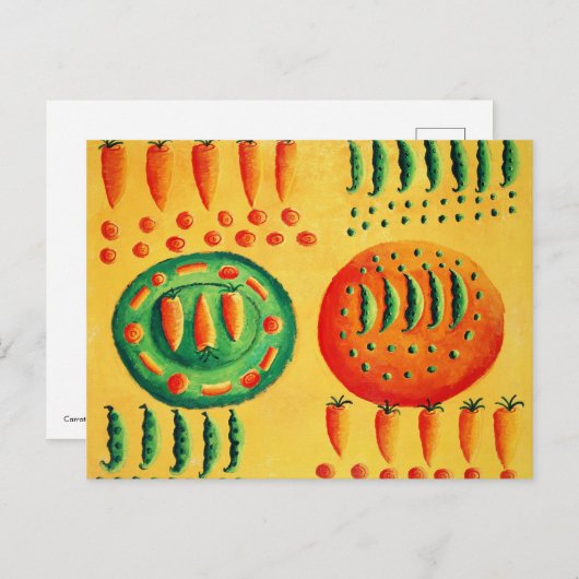 Wortels en erwten schilderij briefkaart (Voorkant / Achterkant)