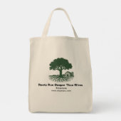 Wortels gaan dieper dan draden tote bag (Achterkant)