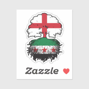 Wortels & Kroon: Engeland-Syrië Boom Sticker