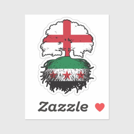 Wortels & Kroon: Engeland-Syrië Boom Sticker (Vel)