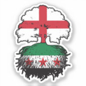 Wortels & Kroon: Engeland-Syrië Boom Sticker (Voorkant)