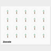 Wortels van groene energie ronde sticker (Vel)
