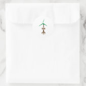 Wortels van groene energie ronde sticker (Tas)