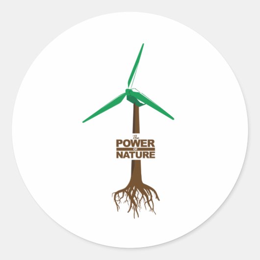 Wortels van groene energie ronde sticker (Voorkant)