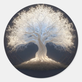 Wortels van Starlight | Lichtgevende Boom des Leve Ronde Sticker
