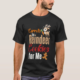 Wortels voor rendierkoekjes Kerstman Kerstmis T-shirt