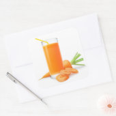 Wortelsap in een glas vierkante sticker (Envelop)