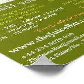Wortelsap, Juice Bar Adverteren Poster (Hoek)