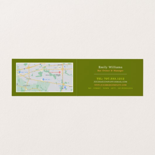 Wortelsap, sausbast, gedetailleerd visitekaartje (Binnenkant ongevouwen)