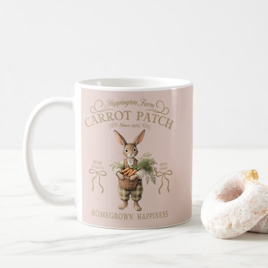 Wortelveld Konijn Boer Koffiemok (Met donut)