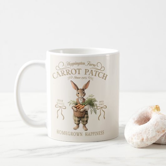 Wortelveld Konijn Boer Koffiemok (Met donut)